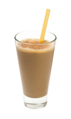 glass chocolate smoothie isolated