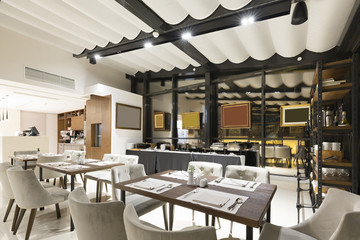 Interior of a hotel restaurant