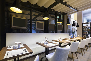 Interior of a hotel restaurant