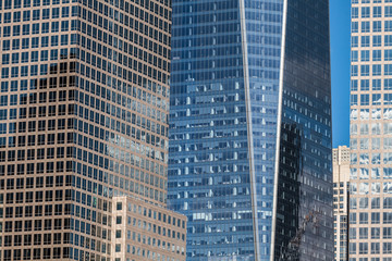 Office buildings and skyscrapers detail in New York City