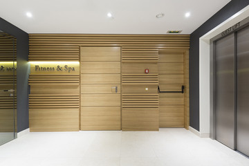 Fitness and spa center entrance