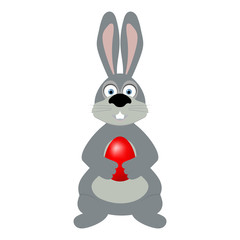 Easter bunny with an egg in its paws