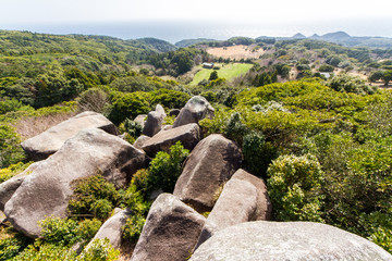 高知県土佐清水市　唐人駄場遺跡　唐人石巨石群からの風景