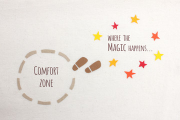 Comfort zone vs where the magic happens - obrazy, fototapety, plakaty