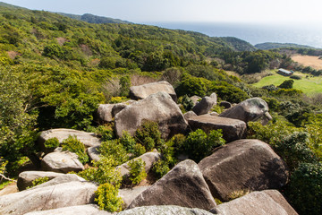 高知県土佐清水市　唐人駄場遺跡　唐人石巨石群からの風景
