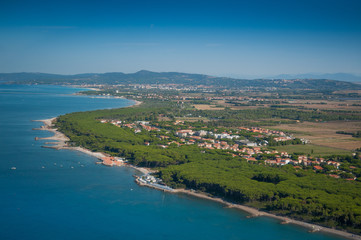 Fototapeta na wymiar Aerial view of Etruscan Coast - Italy, Tuscany, Cecina