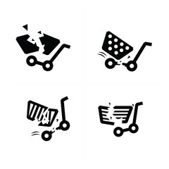 break Shopping cart icons. Vector