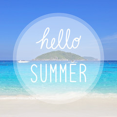 Naklejka premium Hello summer on sea view at Similan Islands