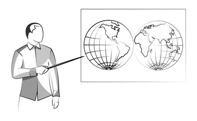 teacher, silhouette of man, businessman, vector