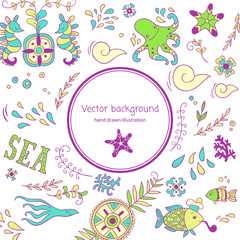 Sea adventure. vector background