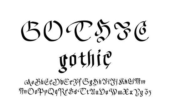 Modern Gothic Style Font. Gothic letters vector