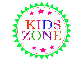 KIDS ZONE on grunge rubber stamp