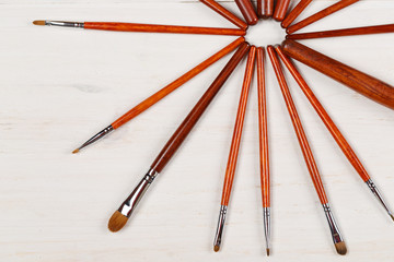 Makeup brushes set for professional on white background