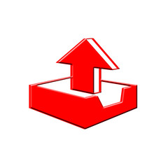 Red out box illustration on white