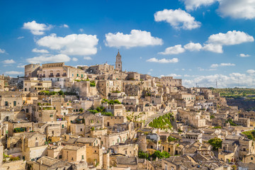 Obraz premium Ancient town of Matera (Sassi di Matera) at sunrise, Basilicata, Italy