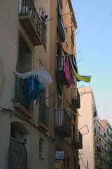 BARCELONA, SPAIN. JANUARY 02, 2016 - Special devices that help dry the clothes and underwear barcelona residents