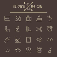 Education icon set.