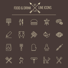 Food and drink icon set.
