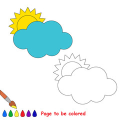 Obraz premium Cloud cartoon. Page to be colored.