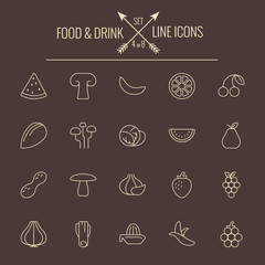 Food and drink icon set.