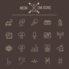 Media icon set.