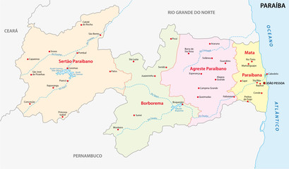 paraiba administrative map