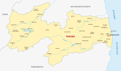 Fototapeta premium paraiba map