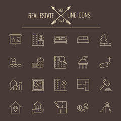 Real estate icon set.