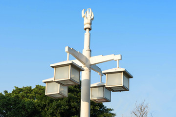 Lamp post and blue sky