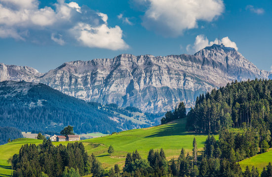 Idyllic landscape in the Alps, Appenzellerland, Switzerland