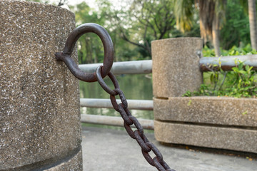Naklejka premium old rusty chain steel