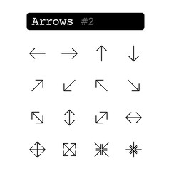 Set line thin icons. Vector. Arrow