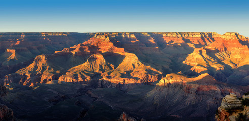 Panorama of Grand Canyon at sunset, Arizona