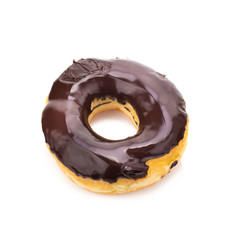chocolate donuts on white background