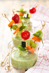 Green cream soup.