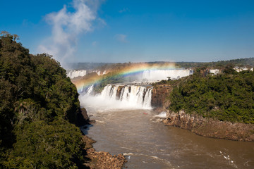 Fototapeta na wymiar Rainbow in Iguazu falls national park