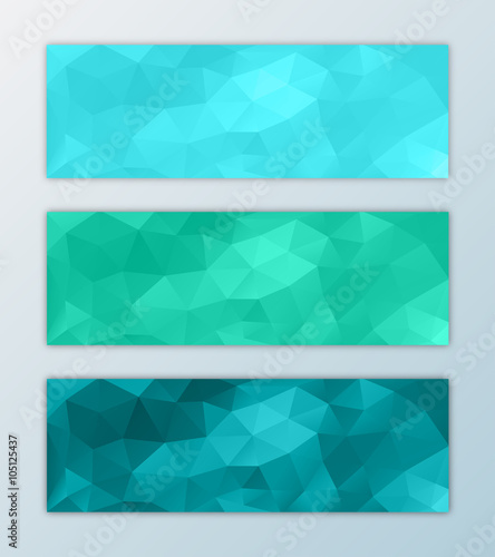 "Website banner template set abstract triangle polygon background