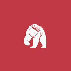 Bear with crown symbol