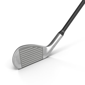 Modern golf club isolated on white background.