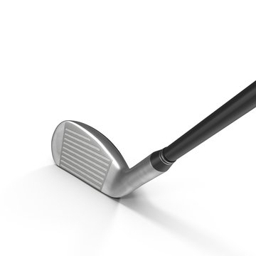 Modern golf club isolated on white background.