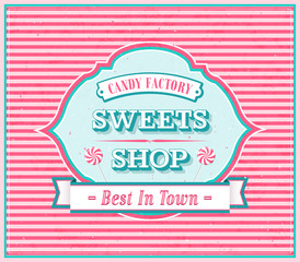 Vintage Sweets Shop Poster. - 105126848
