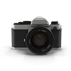 Retro camera isolated on white background