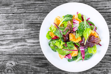 fresh low-calories salad with chicken breast