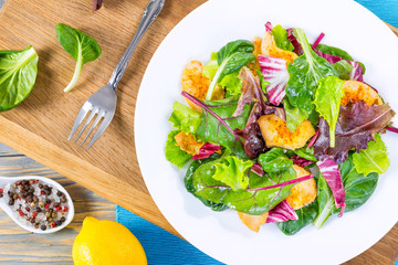 delicious fresh low-calories salad with chicken breast