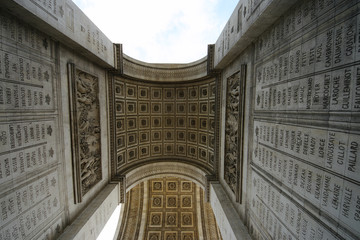 Triumphbogen in Paris aus der Froschperspektive