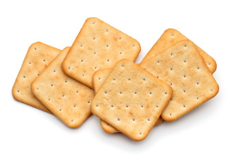 Dry cracker cookies isolated on white background cutout