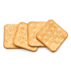 Dry cracker cookies isolated on white background cutout