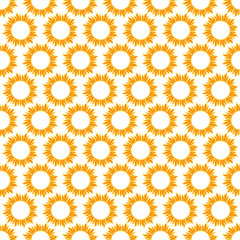 Cute seamless pattern of sun. Doodle hand drawn style .