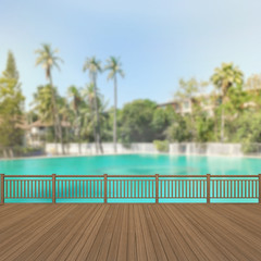 Balcony And Terrace Of Blur Nature Background