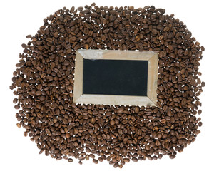 Coffee beans / Coffee beans and empty blackboard